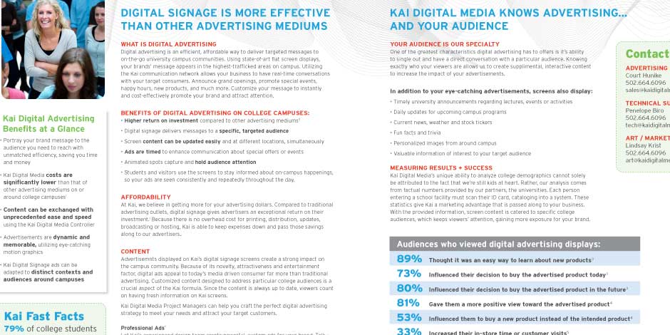Louisville Company Branding Sellsheet