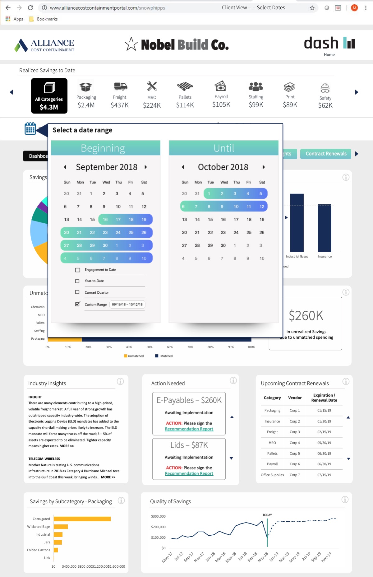 UX / UI project page mockup Caendar